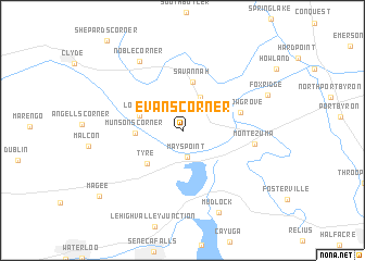 map of Evans Corner