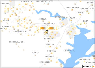 map of Evansdale