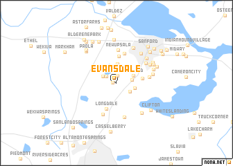 map of Evansdale