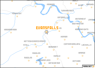 map of Evans Falls