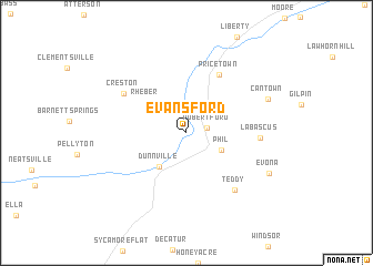 map of Evans Ford