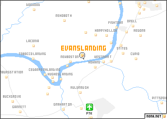 map of Evans Landing