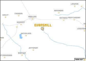 map of Evans Mill