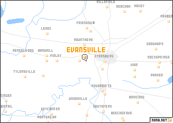 map of Evansville