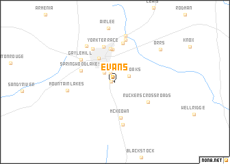 map of Evans