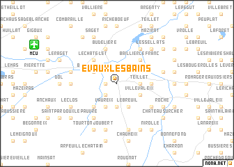 map of Évaux-les-Bains