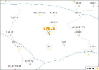 map of Ēvele