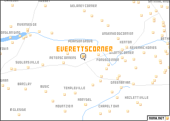 map of Everetts Corner