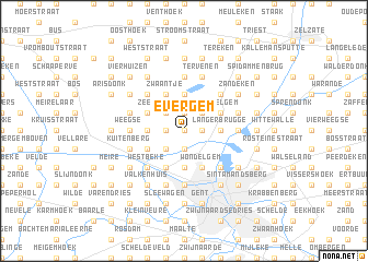 map of Evergem
