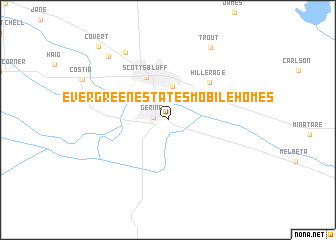 map of Evergreen Estates Mobile Homes