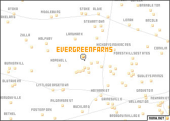 map of Evergreen Farms