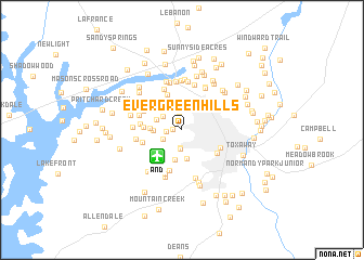 map of Evergreen Hills