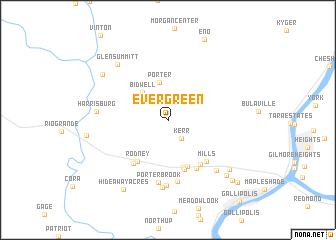 map of Evergreen