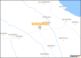 map of Evergreen