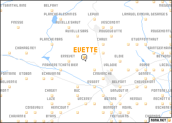 map of Évette