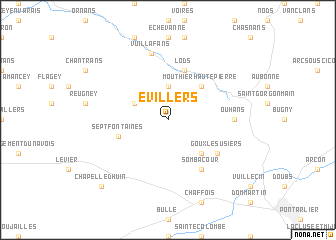 map of Évillers