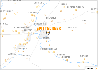 map of Evitts Creek