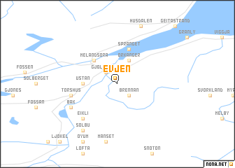 map of Evjen