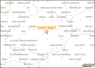 map of Évricourt