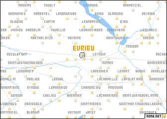 map of Évrieu