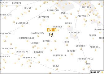 map of Ewan