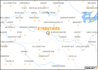 map of Eymoutiers