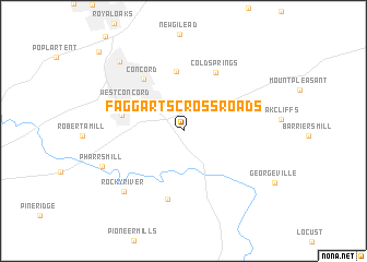 map of Faggarts Crossroads