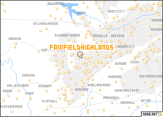 map of Fairfield Highlands