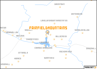 map of Fairfield Mountains