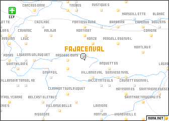 map of Fajac-en-Val