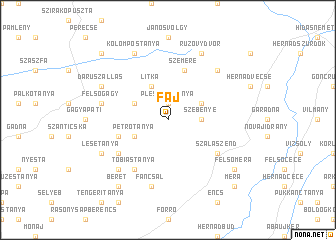 map of Fáj