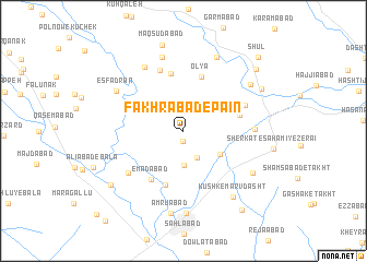 map of Fakhrābād-e Pāʼīn
