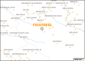 map of Fakhrābād