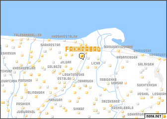 map of Fakhrābād