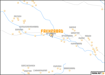 map of Fakhrābād