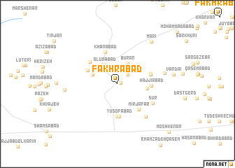 map of Fakhrābād