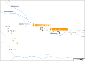 map of Fakhrābād