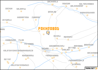 map of Fakhrābād