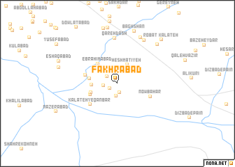 map of Fakhrābād