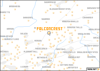 map of Falconcrest