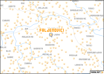 map of Faljenovići