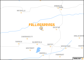 map of Falling Springs