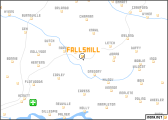 map of Falls Mill