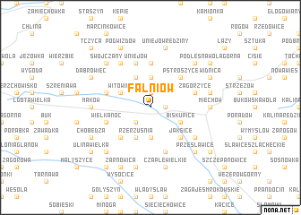 map of Falniów