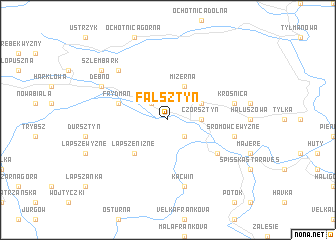 map of Falsztyn