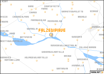 map of Falzè di Piave