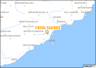 map of Fanals de Aro