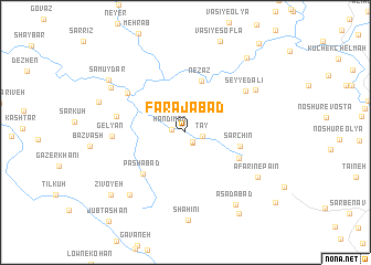 map of Farajābād