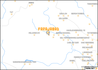 map of Farajābād