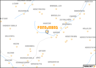 map of Farajābād